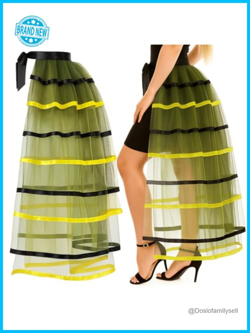 Steampunk Victorian Bustle Tulle Tutu Skirt 8-Layer Costume
